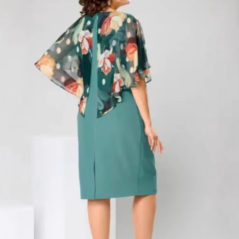 🌸 Eleganckie sukienki damskie z okrągłym dekoltem w kwiaty