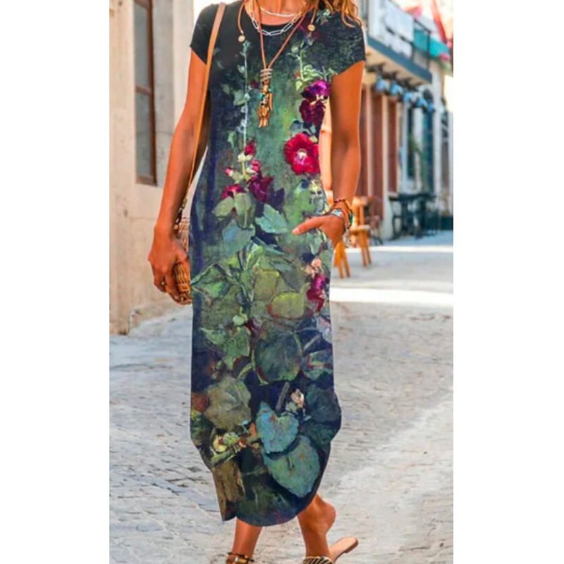 ✨Długie sukienki damskie z nadrukiem w postaci koszulek