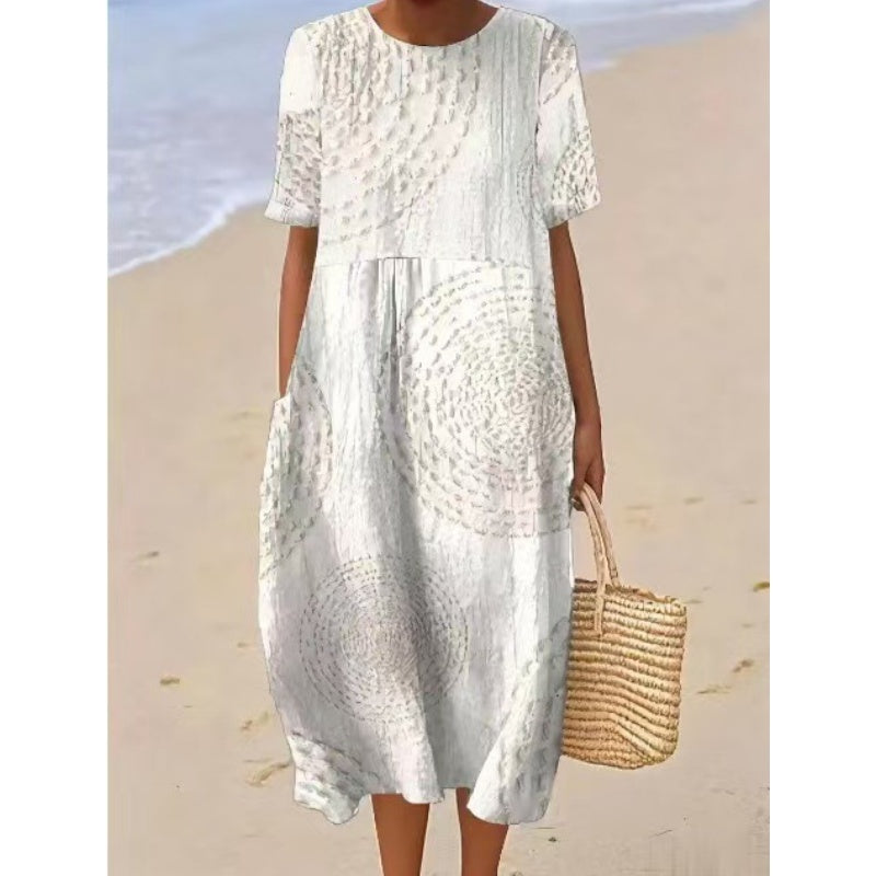 Damska luźna sukienka midi na co dzień