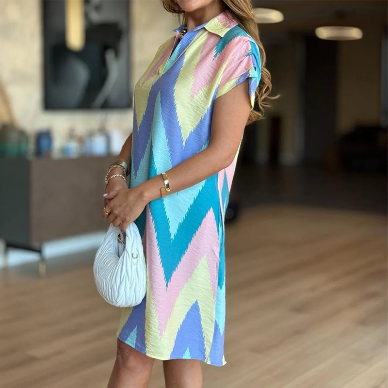 Urocze damskie sukienki z nadrukiem o luźnym kroju