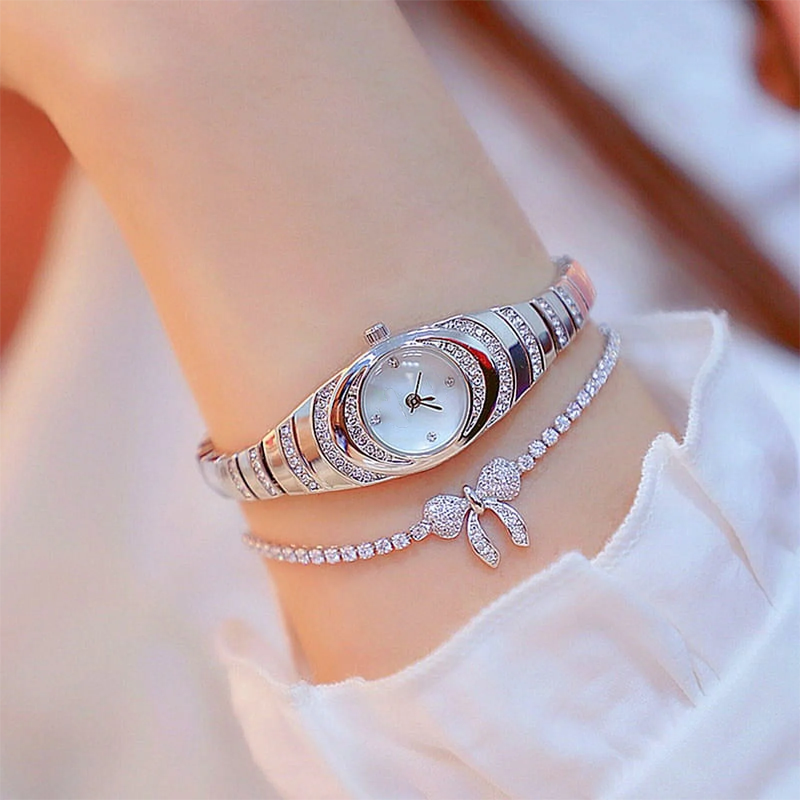 💎Moteriškas laikrodis su krištolo apyranke⌚-LT
