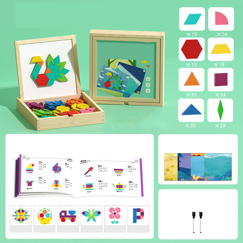 🎁 A tökéletes ajándék! Mágneses fa puzzle készlet mágneses mintákkal 🧠🧩