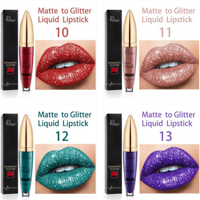 💥 Kup 1, a drugi dostaniesz gratis 💋 Błyszczyk do ust Diamond Lip Gloss Glitter Lipstick Waterproof 🥰🎁