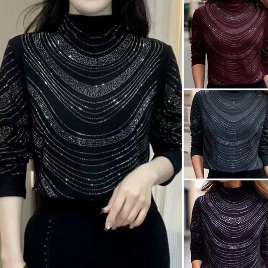 🎁💎Elegáns női blúz hosszú ujjakkal és flitterekkel