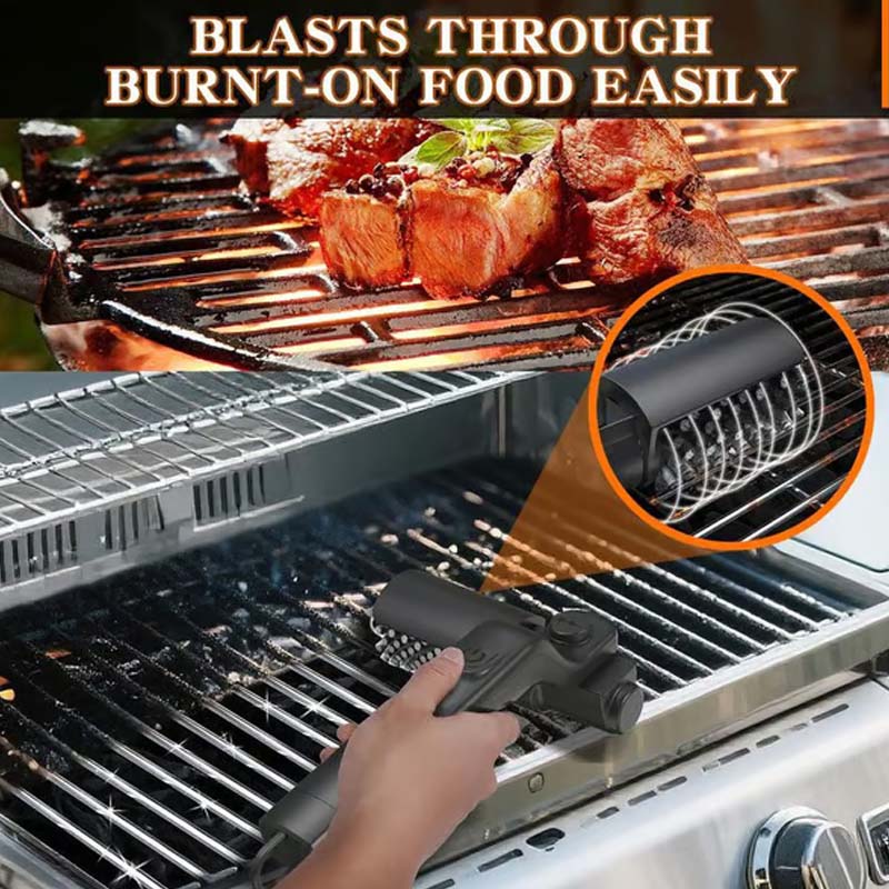 🧼 Vezeték Nélküli Elektromos BBQ Grill Kefe Tisztító 🔥🍖 | Erős forgófej, 3 sebességfokozat – újratölthető, vízálló kivitel ⚡