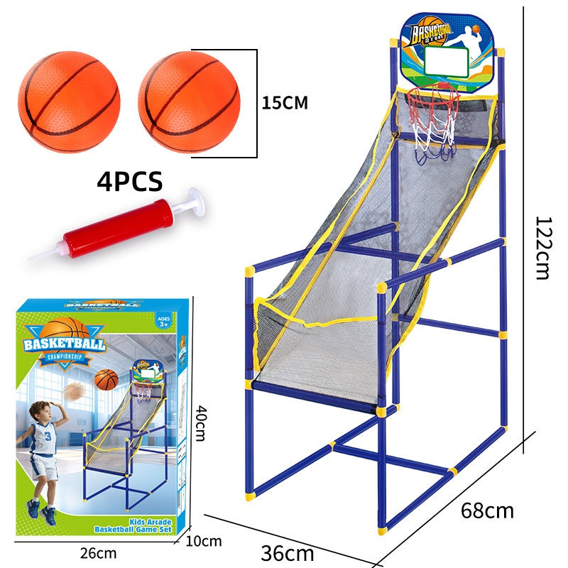 🎁Gyerekeknek való beltéri kosárlabda játékgép 4 labdával 🏀🎯