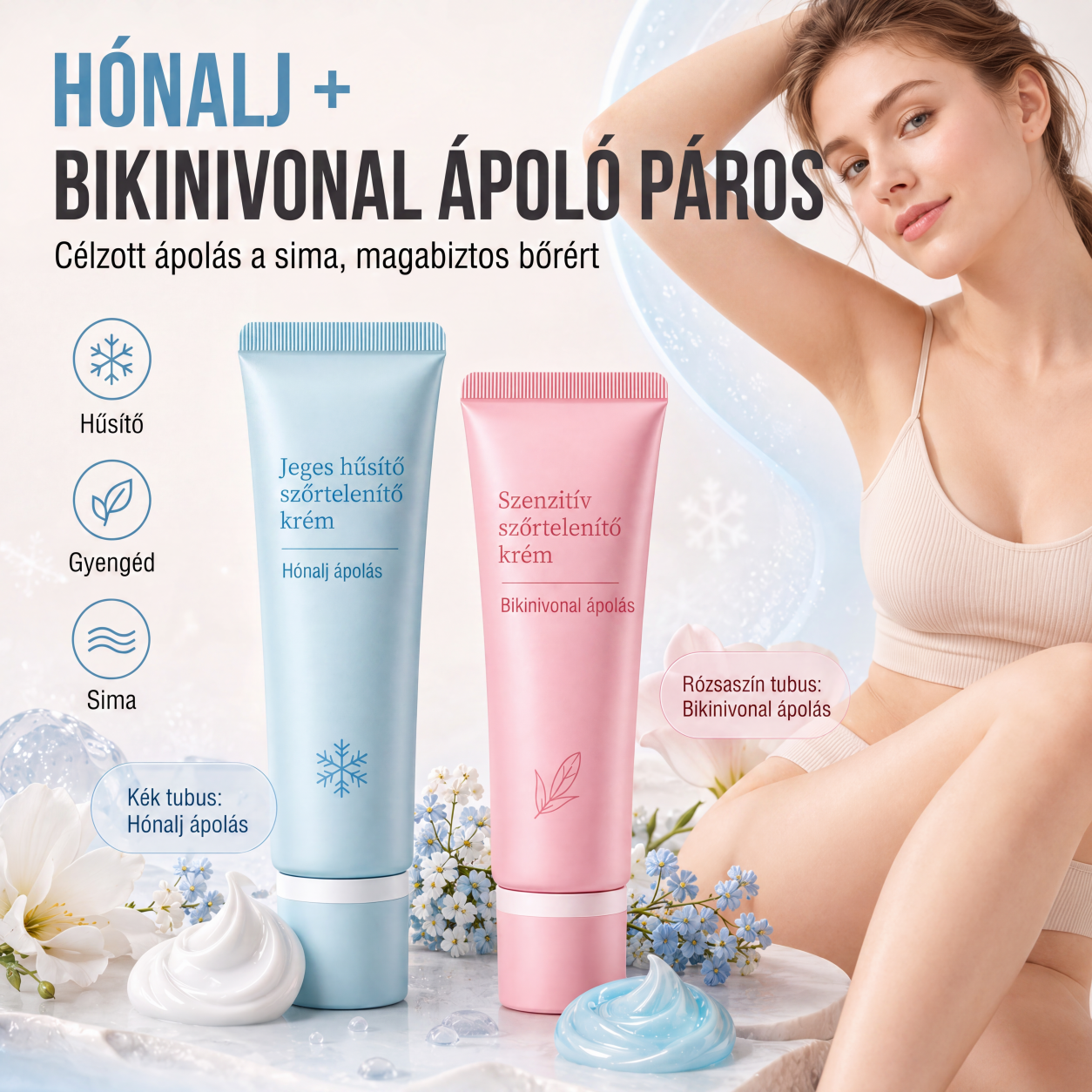 🧴🌸 Kíméletes szőrtelenítő krém – néhány perc alatt bársonyosan sima bőr!✨