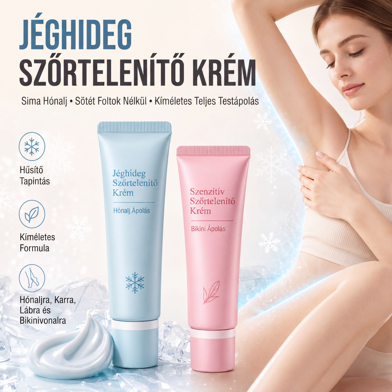 🧴🌸 Kíméletes szőrtelenítő krém – néhány perc alatt bársonyosan sima bőr!✨