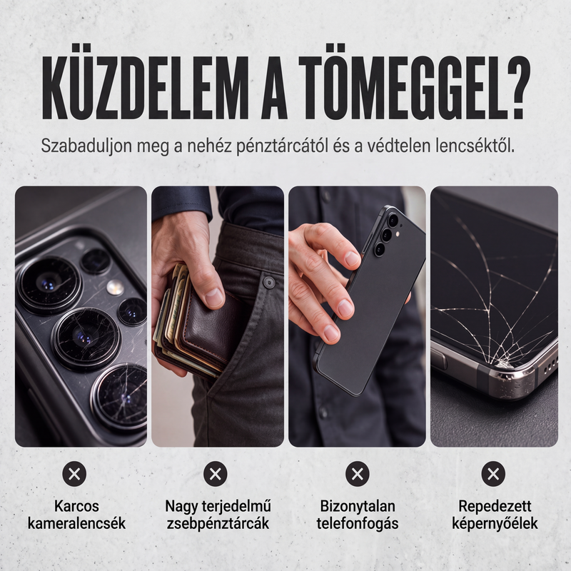 🛡️ Telefon tok kártyatartóval – Ütésálló, rejtett zseb, tökéletes védelem 📦