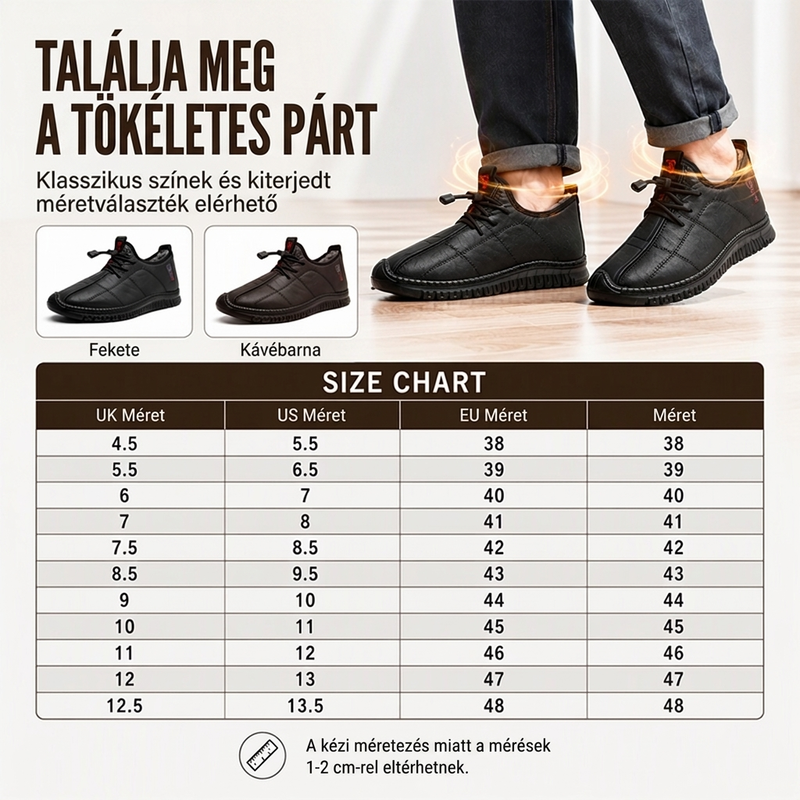 👟🌟 Férfi plüssbélésű csúszásmentes gyaloglócipő – Meleg, puha és stabil viselet téli sétákhoz✨